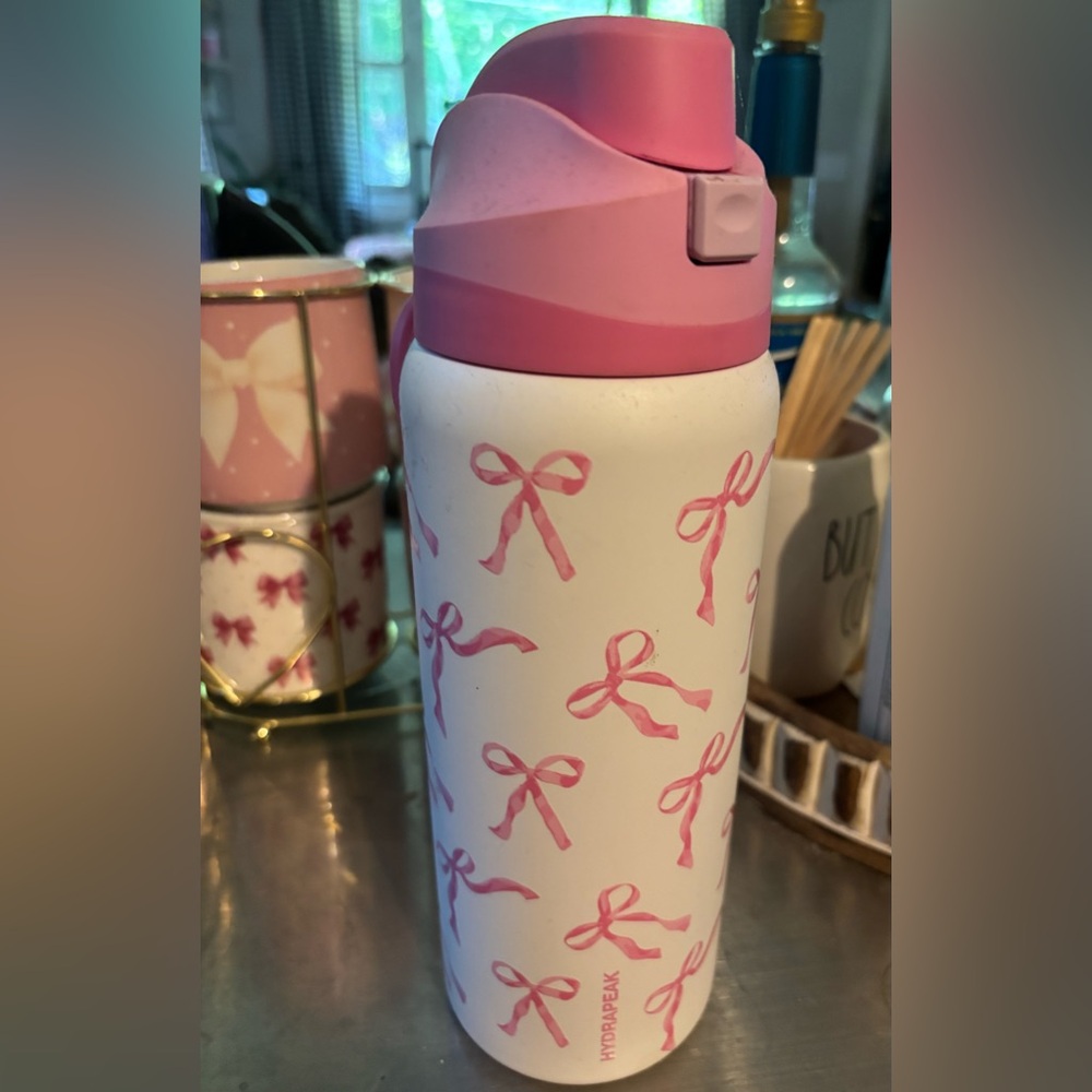 HYDRAPEAK Pink Bow Thermos Water Bottle 🎀